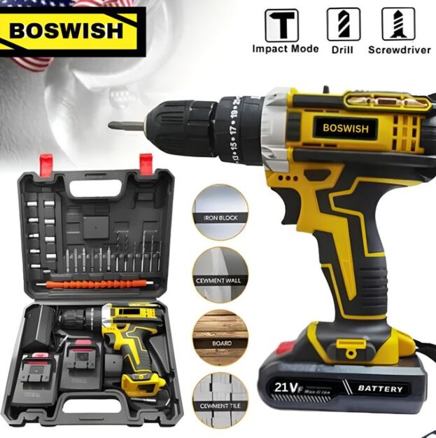 21V Perceuse Visseuse électrique sans fil avec 2 batterie 5 ah - l'outil indispensable pour tous vos travaux