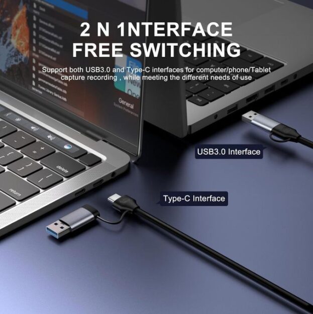 4K Carte de capture vidéo 60Hz HDMI vers USB:USB-C compatible HDMI Video Grabber Box 6