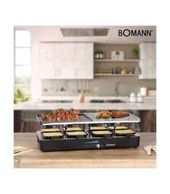 Bomann Appareil raclette grill - XXXL - 8 personnes - 1400w - plaque pierre - Allemand 2