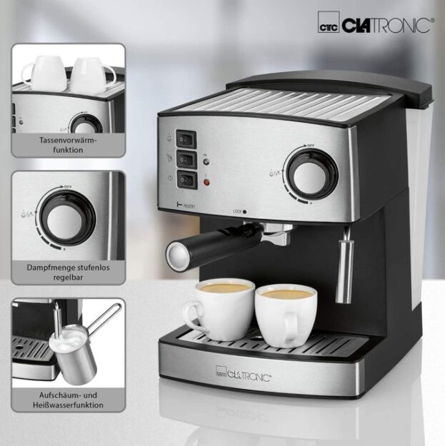 Clatronic Machine a café et capuccino 15Bar - capacité 1,6L - marque Allemande 4