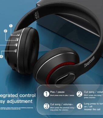 Deep Bass R8 Casque pliables Sans Fil Bluetooth Hifi, Stéréo, Mains Libres et Aux, suppression du bruit 2
