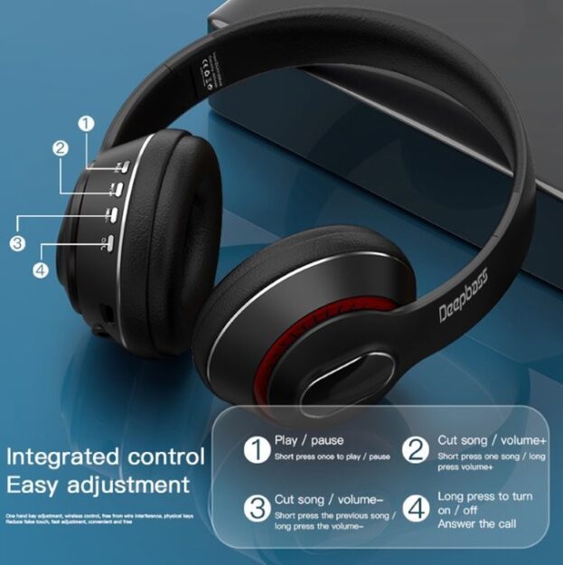 Deep Bass R8 Casque pliables Sans Fil Bluetooth Hifi, Stéréo, Mains Libres et Aux, suppression du bruit 2