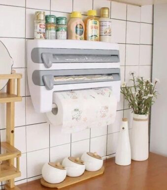 Distributeur de film alimentaire, papier aluminium et papier essuie-tout