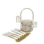 Ensemble de cuillères en céramique, 6 pièces avec support élégant 1