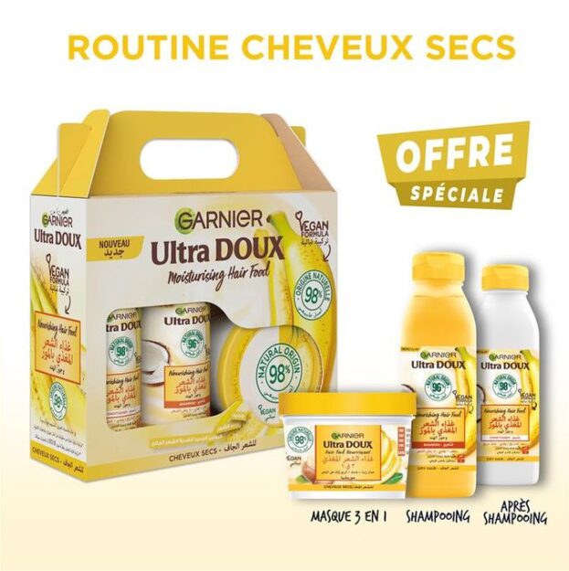 Garnier Pack routine Hair Food Banane - Masque + Shampoing + Après-Shampoing