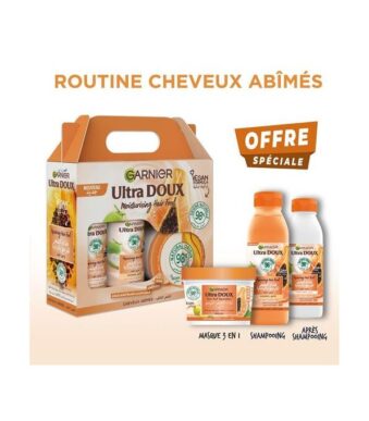 Garnier Ultra Doux Hair Food Pack routine à la papaye réparatrice -Masque + Shampoing + Après-Shampoing