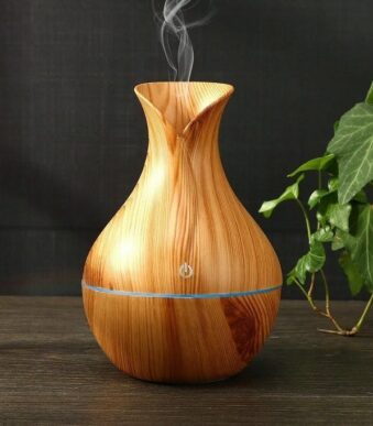 Humidificateur Diffuseur d'arome Parfum Beige, Huile essentielle, USB, Désodorisant, Lumière LED