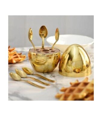 Lot de 6 Petites cuillères avec support en forme d’œuf