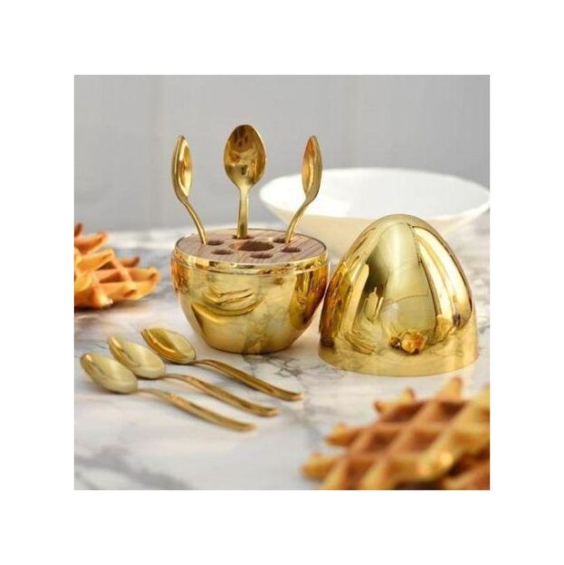 Lot de 6 Petites cuillères avec support en forme d’œuf