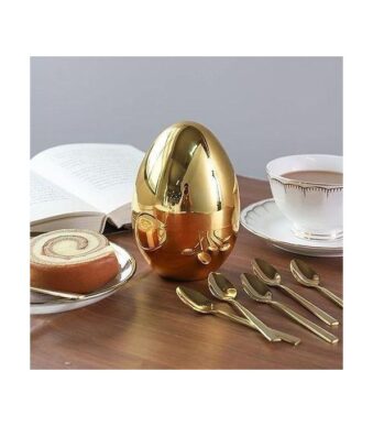 Lot de 6 Petites cuillères avec support en forme d’œuf 2