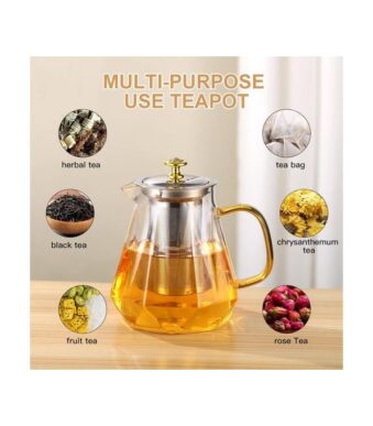 Théière en verre Résistant a la chaleur avec filtre, Cafetière,900ml 7