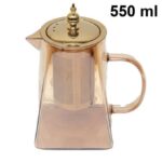 Théière en verre moderne 550 ml filtre avec passoire résistant à la chaleur 3