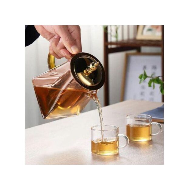 Théière en verre moderne 550 ml filtre avec passoire résistant à la chaleur