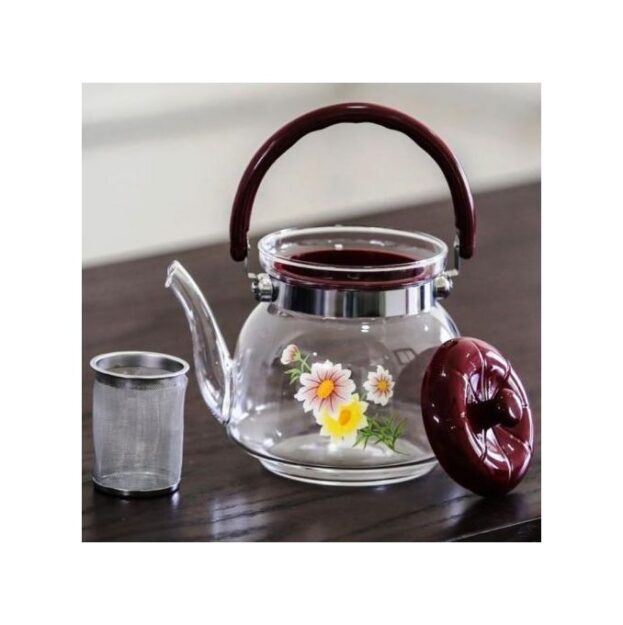 Théière et cafetière en verre résistant à la chaleur avec passoire 900ml
