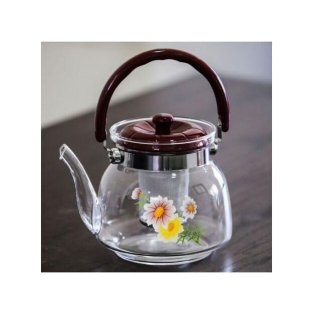 Théière et cafetière en verre résistant à la chaleur avec passoire 900ml 2