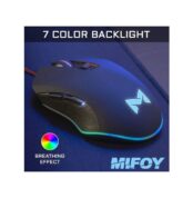 mifoy Souris Gaming USB GM100 6 Boutons RGB Capteur Optique 1200 à 3200 DPI LED - Noir