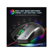 mifoy Souris Gaming USB GM100 6 Boutons RGB Capteur Optique 1200 à 3200 DPI LED - Noir 2